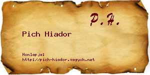 Pich Hiador névjegykártya